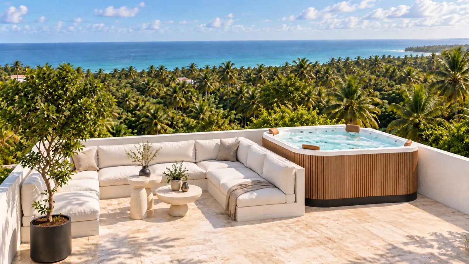 Prime Villa roof deck overlooking the sea